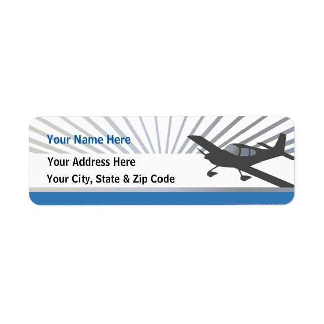 Vans RV-10 Return Address Label (Front)