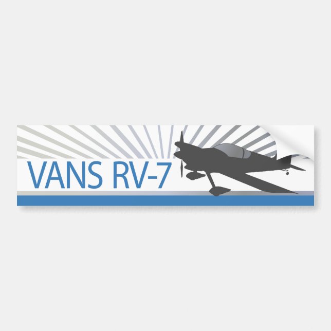 Vans RV-7 Aeroplane Bumper Sticker (Front)