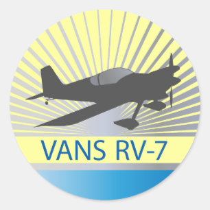 Vans RV-7 Aeroplane Classic Round Sticker