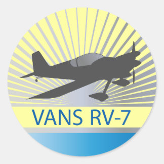 Vans RV-7 Aeroplane Classic Round Sticker