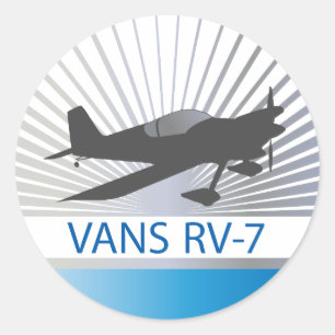 Vans RV-7 Aeroplane Classic Round Sticker