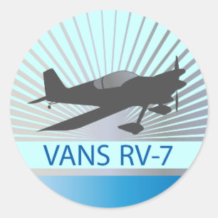 Vans RV-7 Aeroplane Classic Round Sticker
