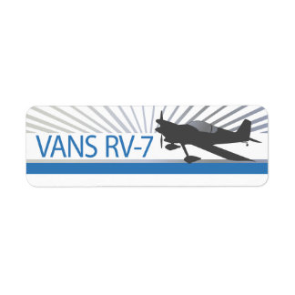 Vans RV-7 Aeroplane Return Address Label