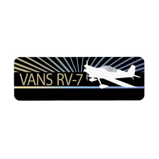 Vans RV-7 Aeroplane Return Address Label