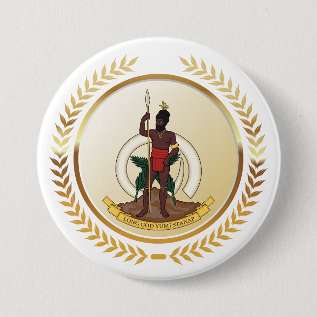 Vanuatu Coat of Arms 7.5 Cm Round Badge (Front)