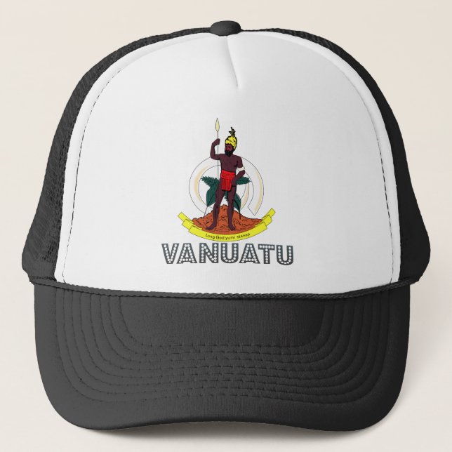 Vanuatu Coat of Arms Trucker Hat (Front)