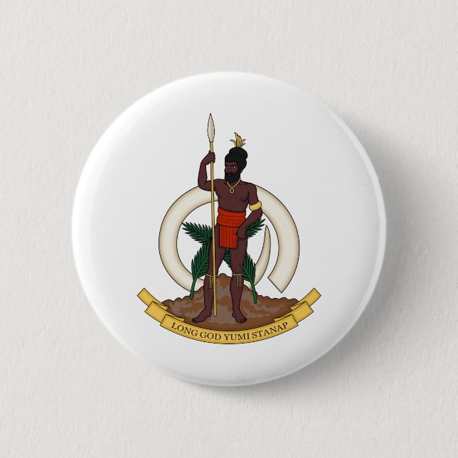 vanuatu emblem 6 cm round badge (Front)