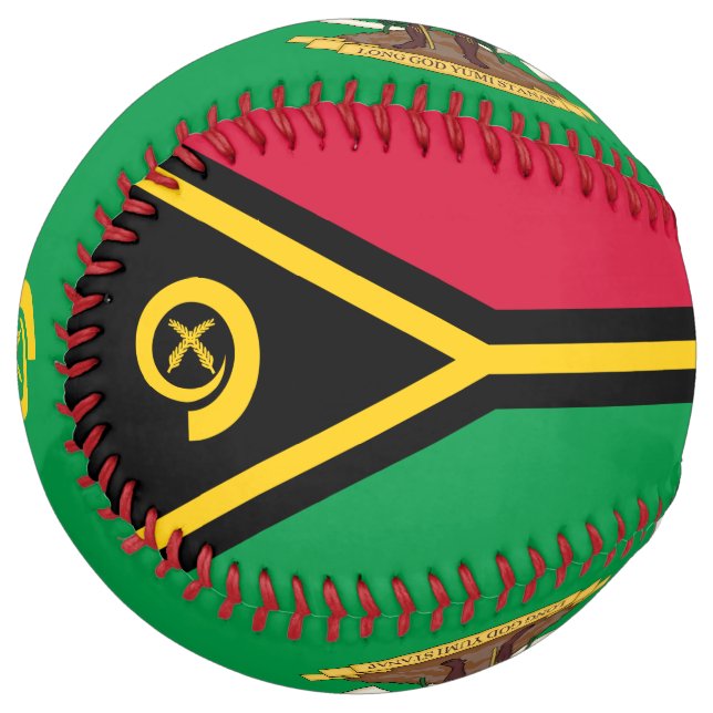 Vanuatu Flag and Coat of Arms Patriotic Softball (Front Left)
