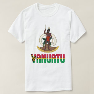 Vanuatu Flag and Coat Of Arms Patriotic T-Shirt