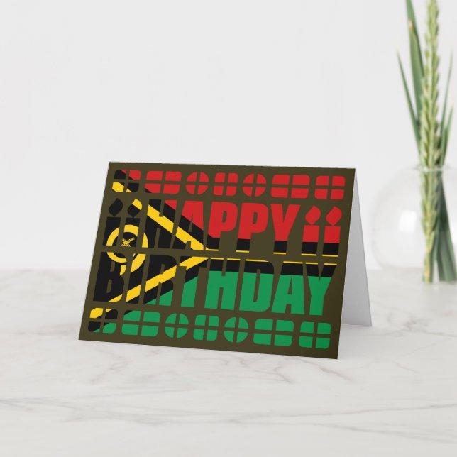 Vanuatu Flag Birthday Card (Front)