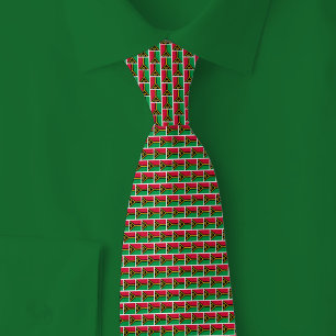Vanuatu Flag Brick Pattern Tie