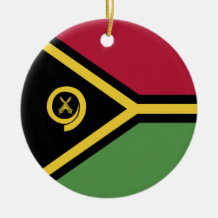 Vanuatu flag ceramic ornament