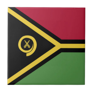 Vanuatu flag ceramic tile
