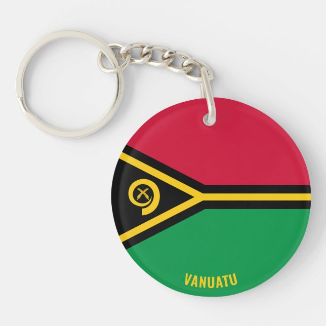 Vanuatu Flag Charming Patriotic Key Ring (Front)