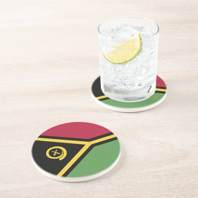 Vanuatu flag coaster (Side)