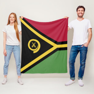 Vanuatu flag fleece blanket