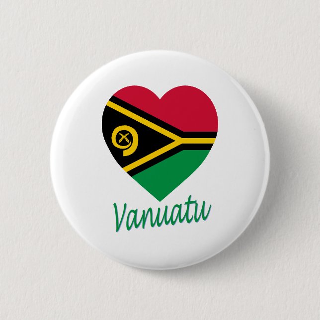 Vanuatu Flag Heart 6 Cm Round Badge (Front)