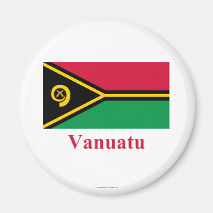 Vanuatu Flag with Name Magnet