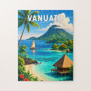 Vanuatu Illustration Travel Art Vintage Jigsaw Puzzle