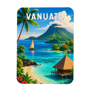 Vanuatu Illustration Travel Art Vintage Magnet