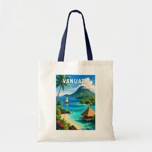 Vanuatu Illustration Travel Art Vintage Tote Bag