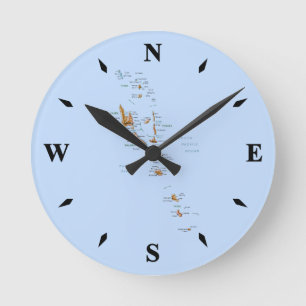 Vanuatu Map Clock