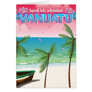Vanuatu "travel into adventure" travel poster.
