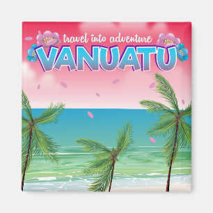 Vanuatu "travel into adventure" travel poster. magnet