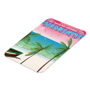 Vanuatu "travel into adventure" travel poster. magnet