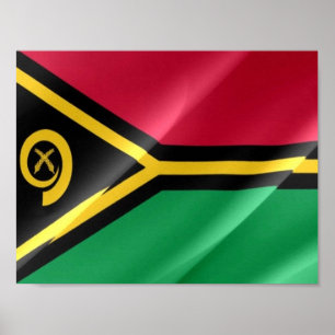 Vanuatu - Waving Flag - Poster
