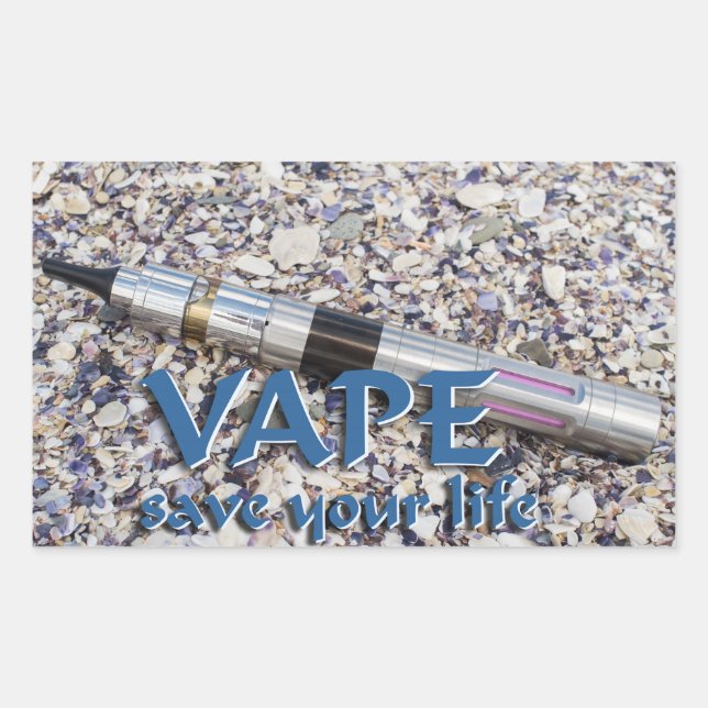 Vape and save your life rectangular sticker (Front)