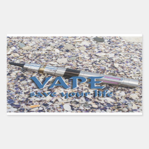 Vape and save your life rectangular sticker