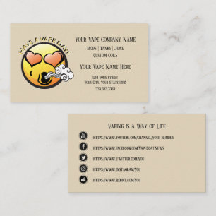 VAPE Happy Vaping Business with Social Media Business Card