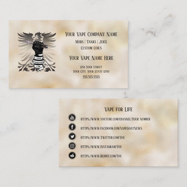 VAPE  | I Vape I am Business Social Media Card (Front/Back)