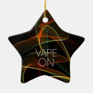 Vape On Orange Green Smoke Ceramic Tree Decoration