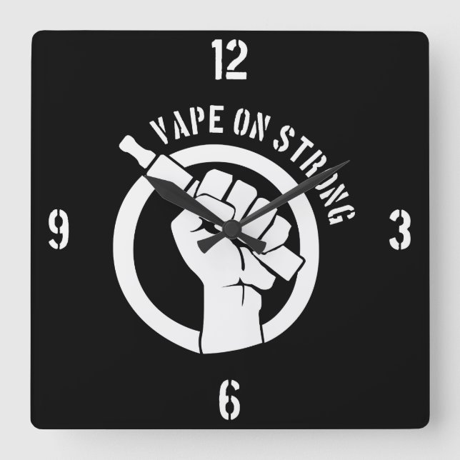 Vape On Strong Square Wall Clock (Front)