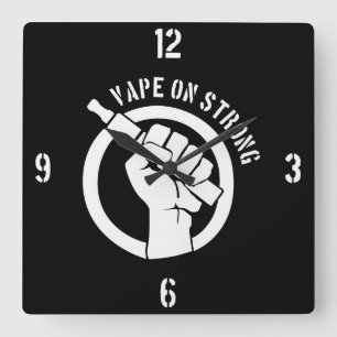 Vape On Strong Square Wall Clock