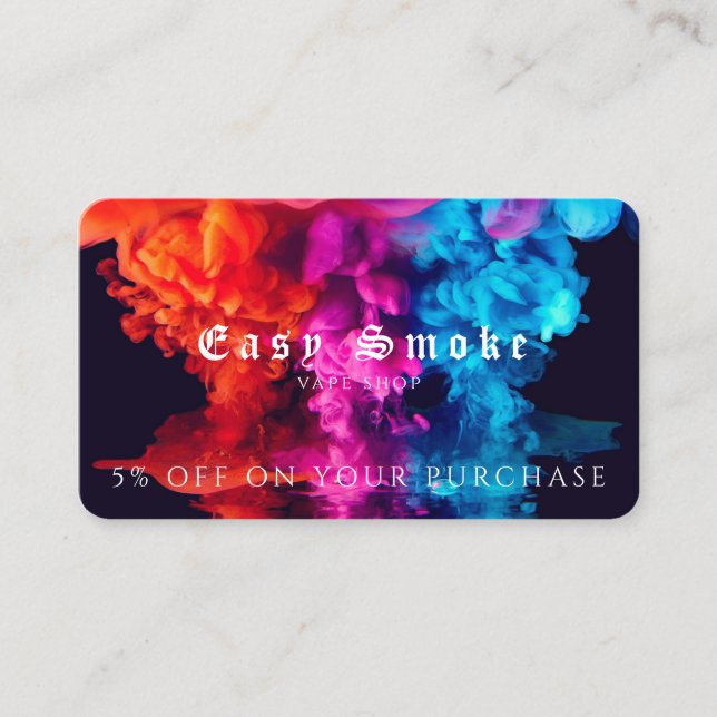 Vape Shop Business Discount Card (Front)