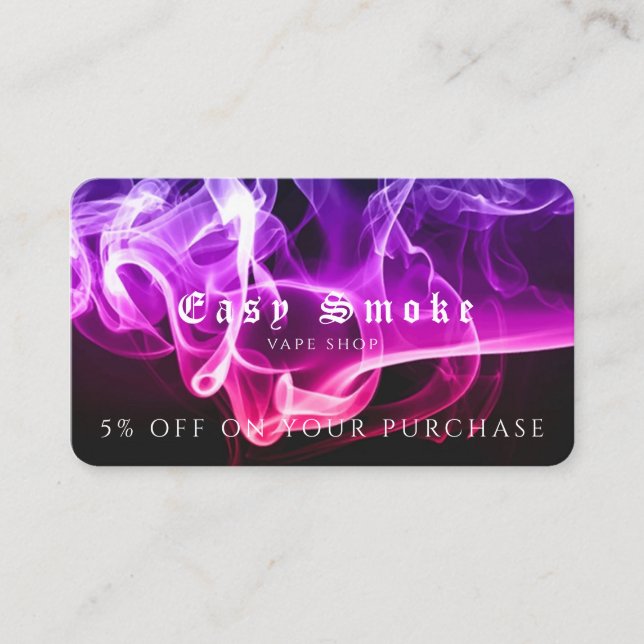 Vape Shop Business Discount Card (Front)