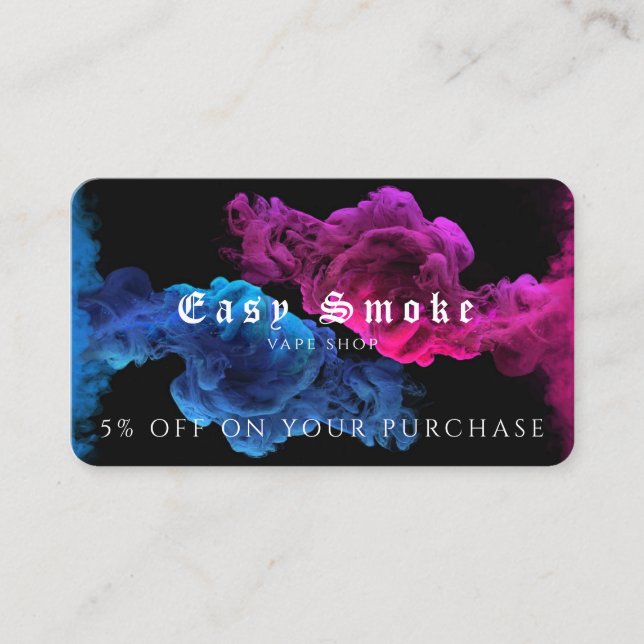 Vape Shop Business Discount Card (Front)