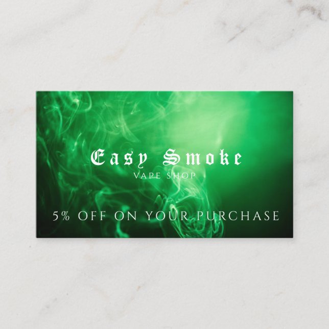 Vape Shop Business Discount Card (Front)