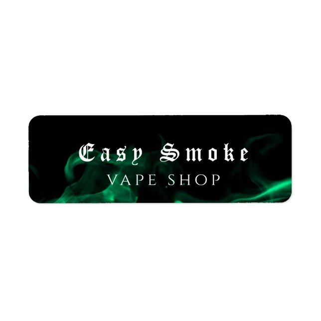 Vape Shop Green Business Return Address Label (Front)