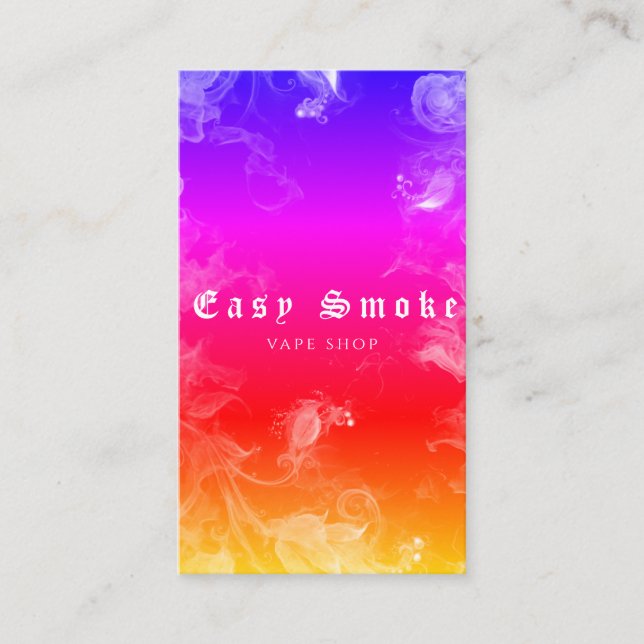 Vape Shop Rainbow Smoke Business Card (Front)