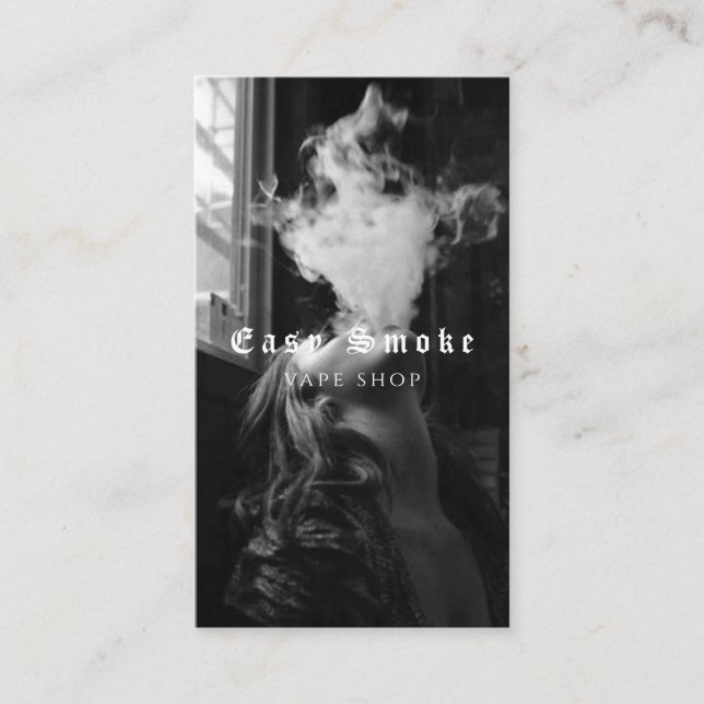 Vape Shop Smoke Black Business Card (Front)