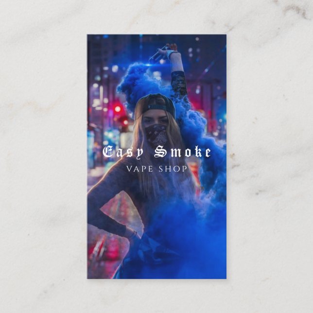 Vape Shop Smoke Black Business Card (Front)