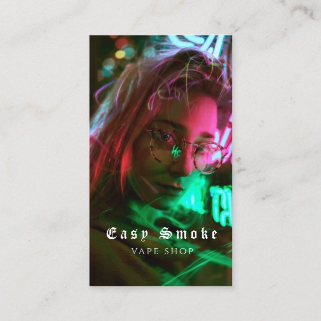 Vape Shop Smoke Black Business Card (Front)