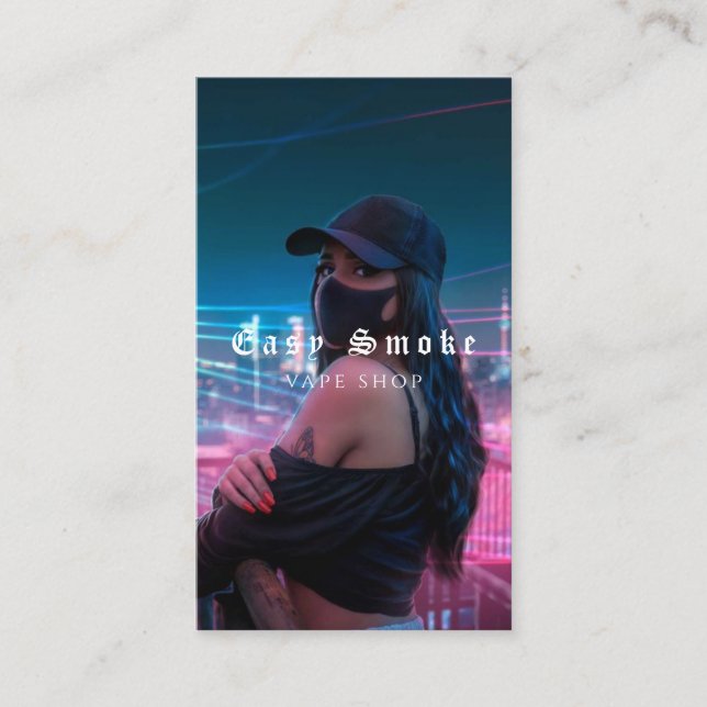 Vape Shop Smoke Black Business Card (Front)