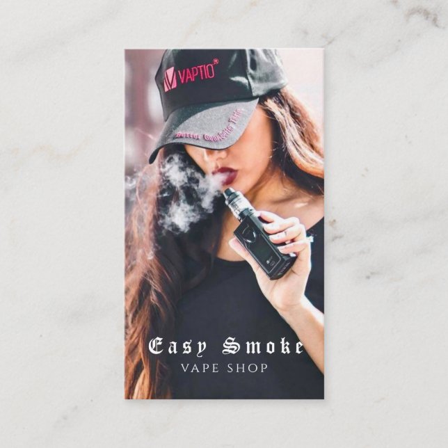 Vape Shop Smoke Black Business Card (Front)