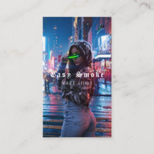 Vape Shop Smoke Black Business Card