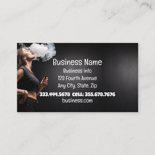 Vape Smoke Shop Store Electronic Cigarette  Business Card (Front)